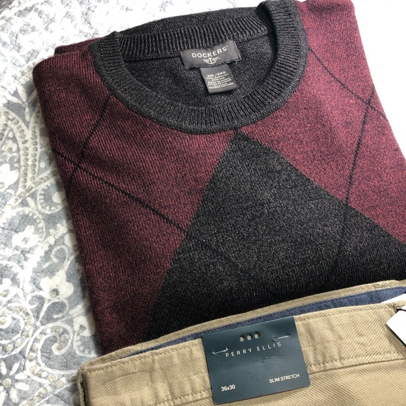 Dockers Other - Men’s Dockers Argyle Crewneck Sweater Size XXL